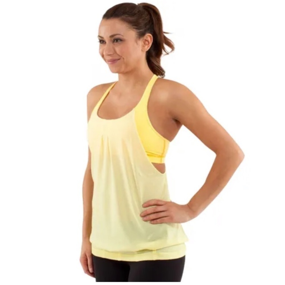 Lululemon Mellow Lemon Practice Freely Racerback Sports Bra Tank Size 6